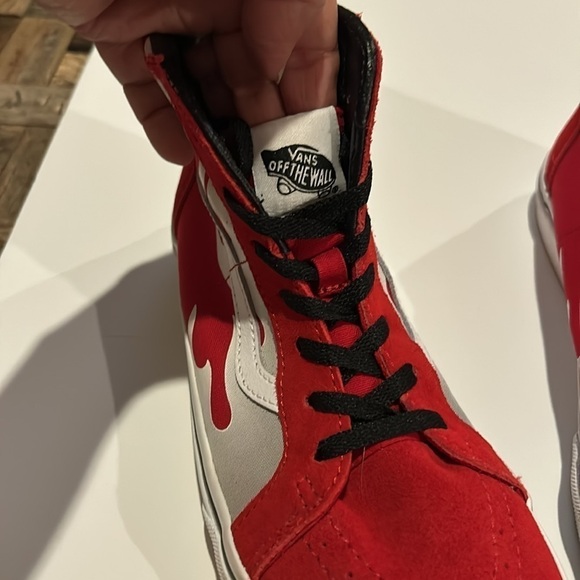 Vans Ferocious Flames Red Hi Top Sneakers - Picture 6 of 12